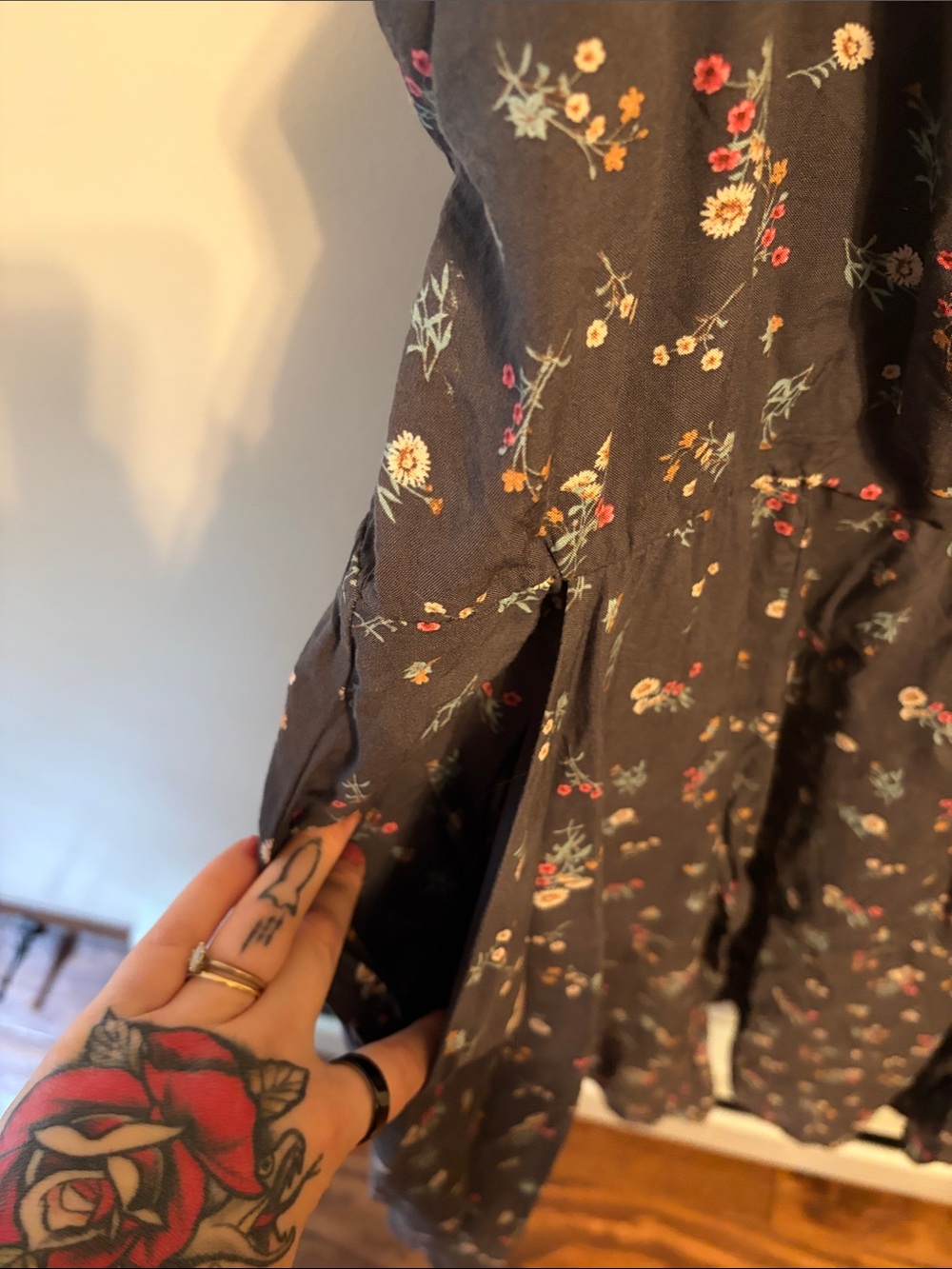 Bundle—Torrid Floral Skater Dresses in Mint and Charcoal - Picture 8 of 9